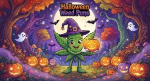 Funny Halloween weed characters