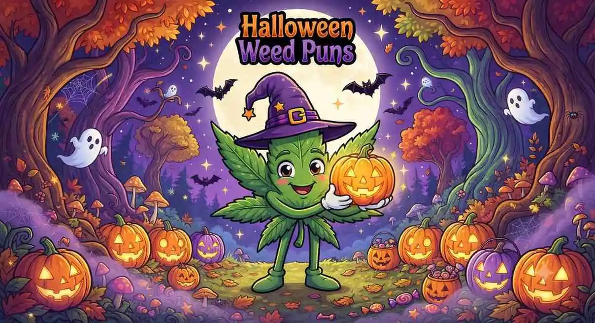 Funny Halloween weed characters