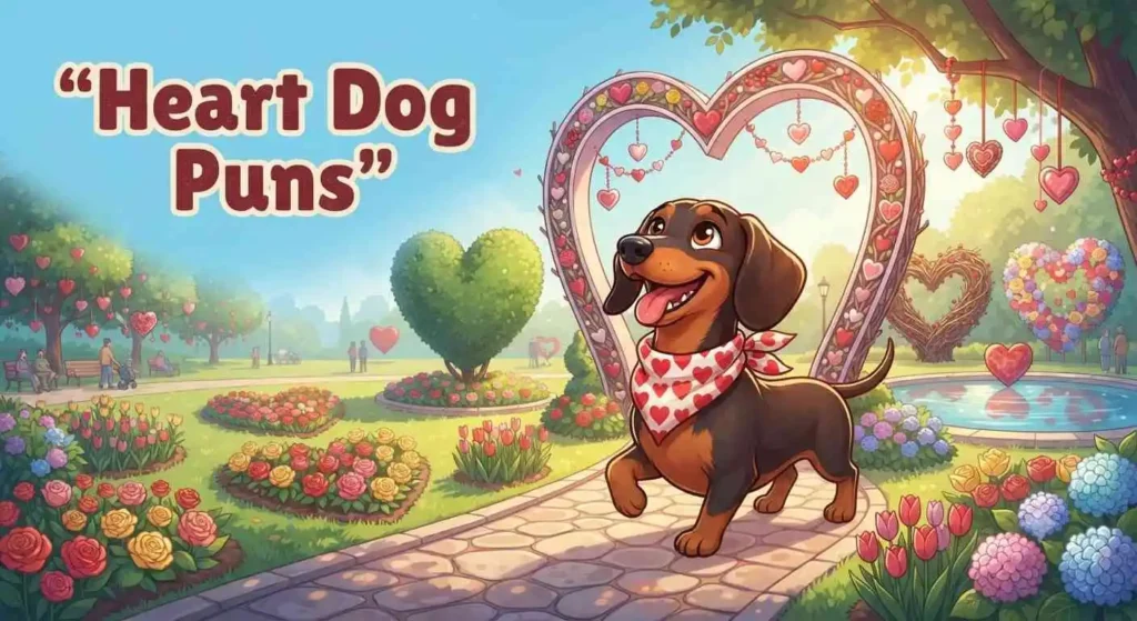 Heart themed dog  artwork