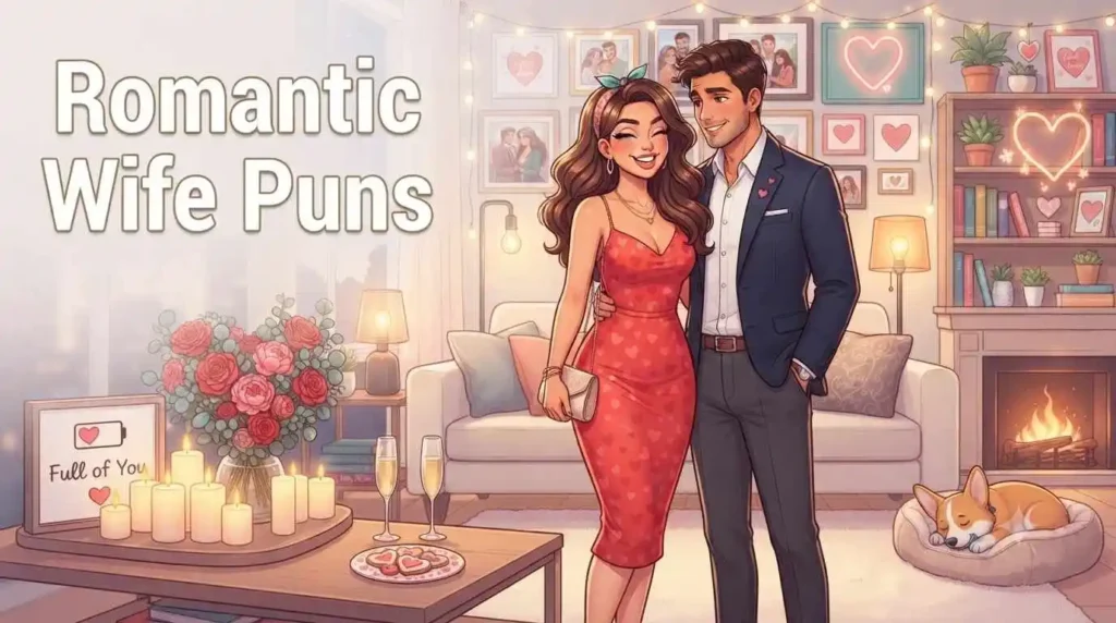 Romantic wife couple illustration