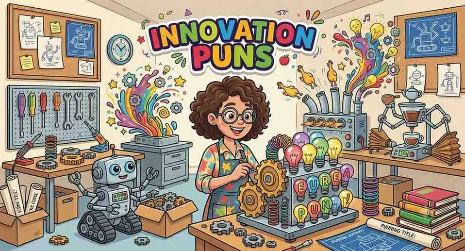 Funny inventor building gadgets