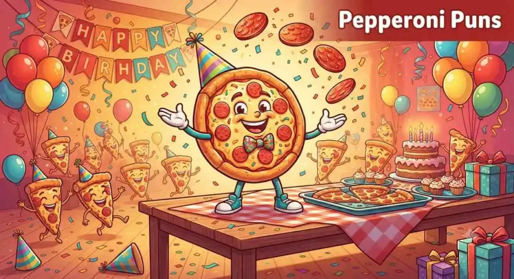 Funny pepperoni pizza birthday