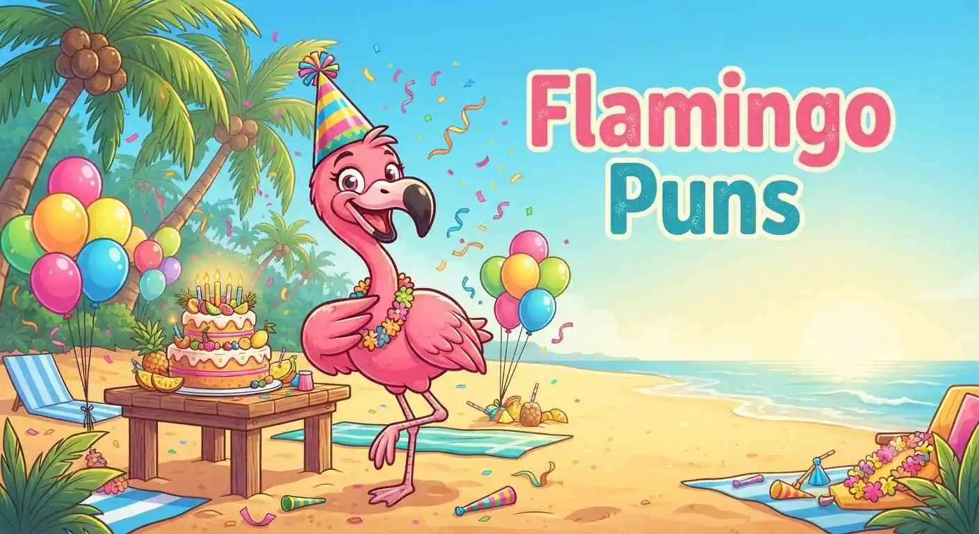 Flamingo celebrating birthday party