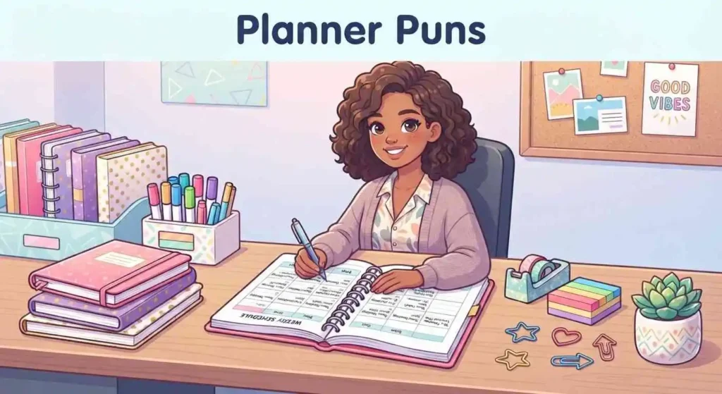 Cute planner organizing schedule