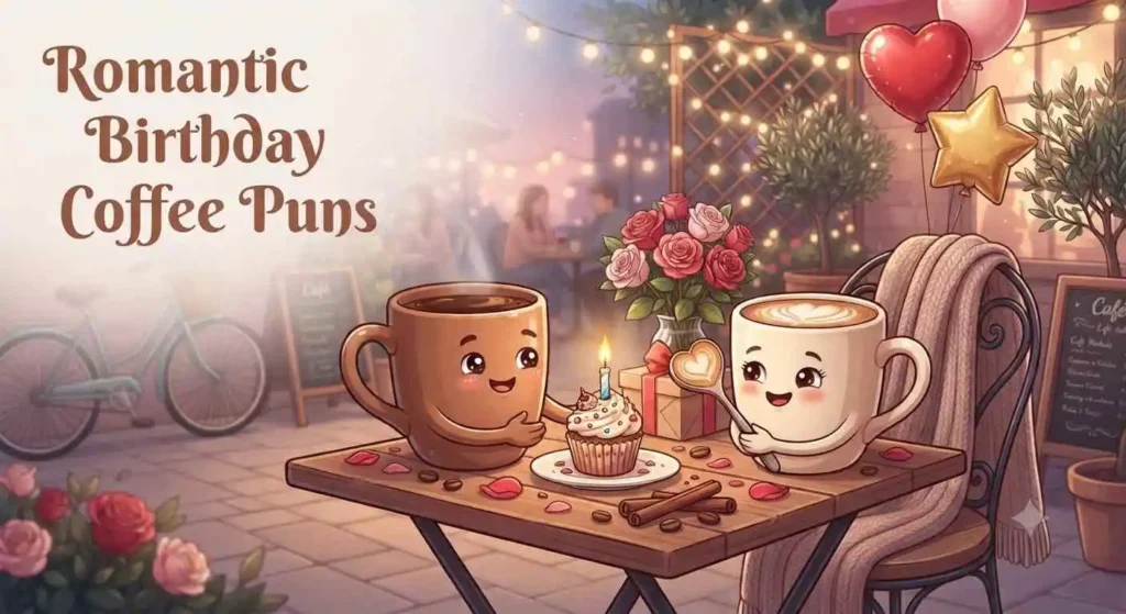 Romantic coffee birthday date