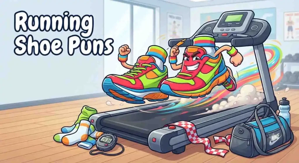Happy jogger on treadmill