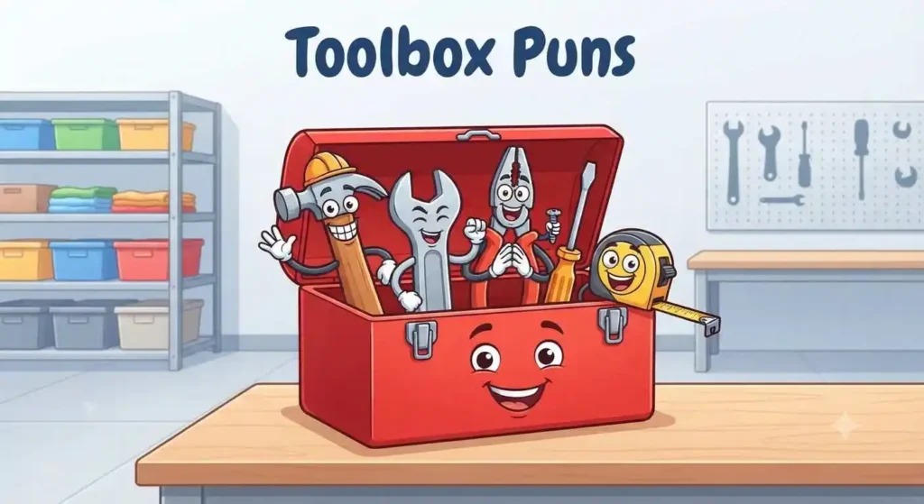 Smiling toolbox with tools