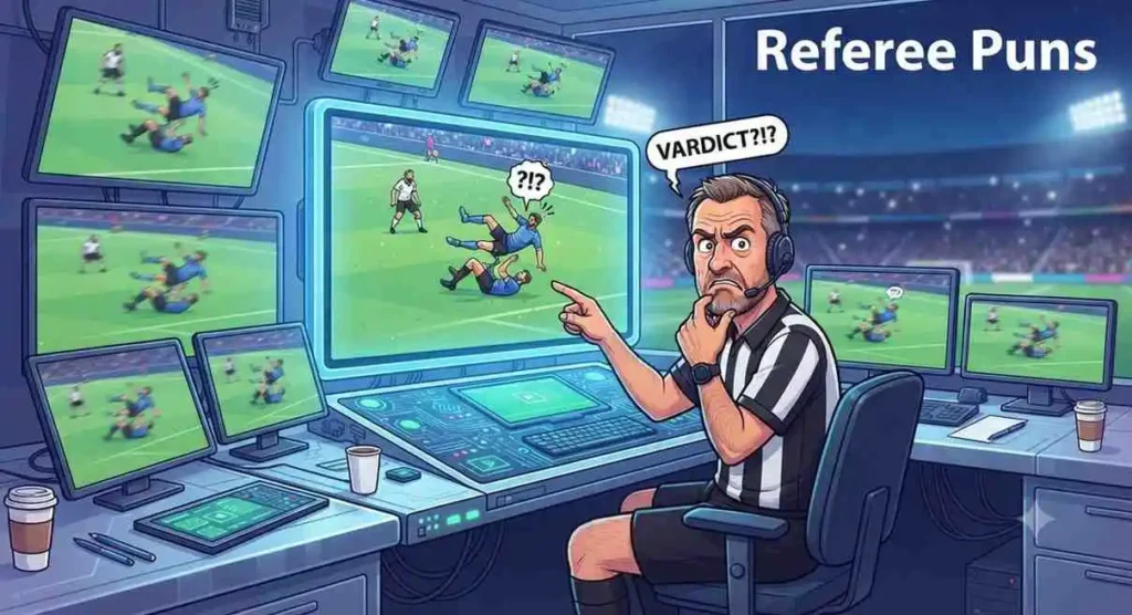 VAR referee reviewing football replay
