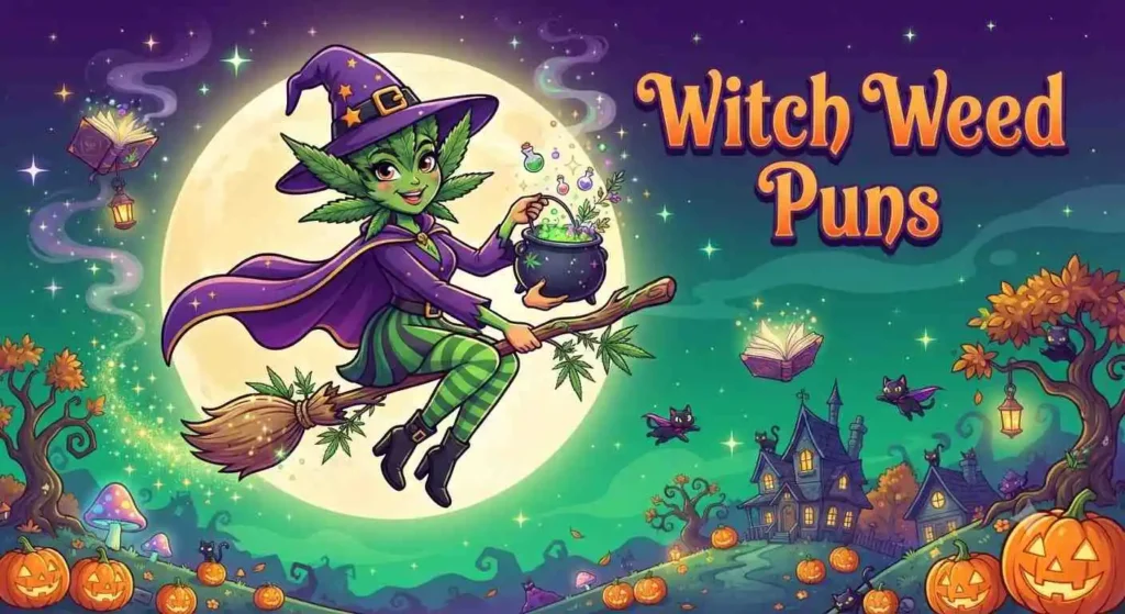 witch cannabis leaf