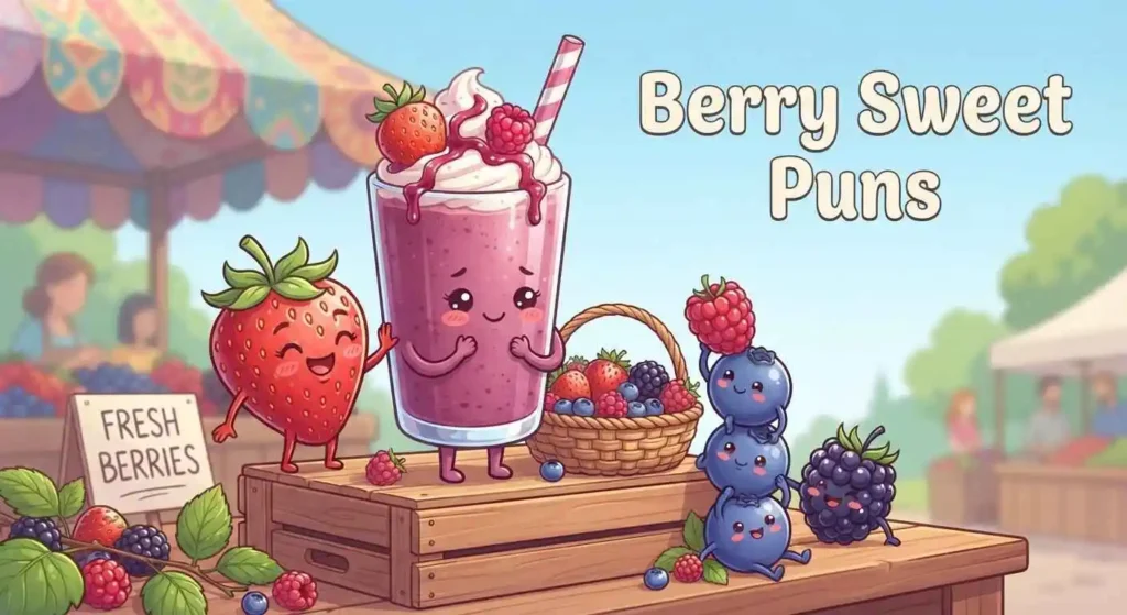 Cute berry smoothie scene