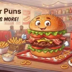Funny burger with pun theme