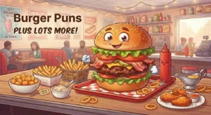 Funny burger with pun theme
