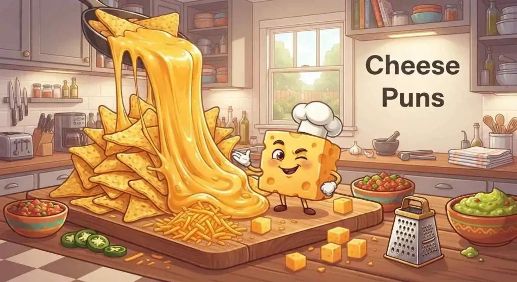 Funny melted cheese nacho