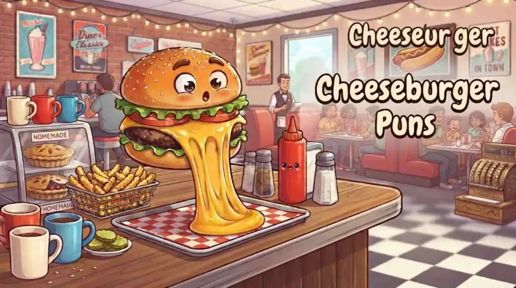 Funny cheeseburger with cheese