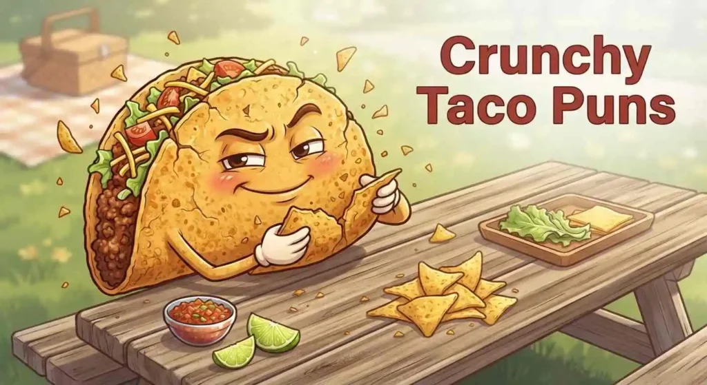 Crunchy taco making jokes