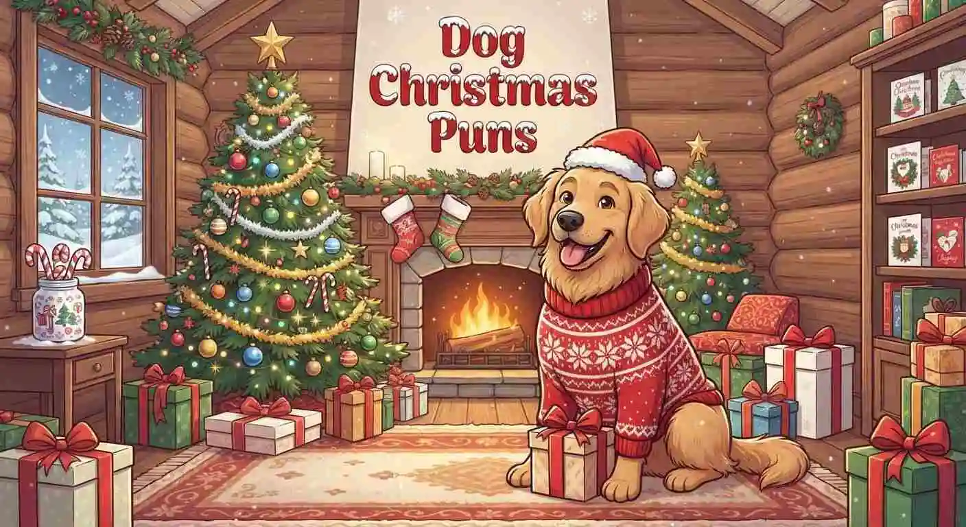 Funny dogs celebrating Christmas together