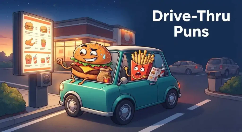 Funny drive-thru scene