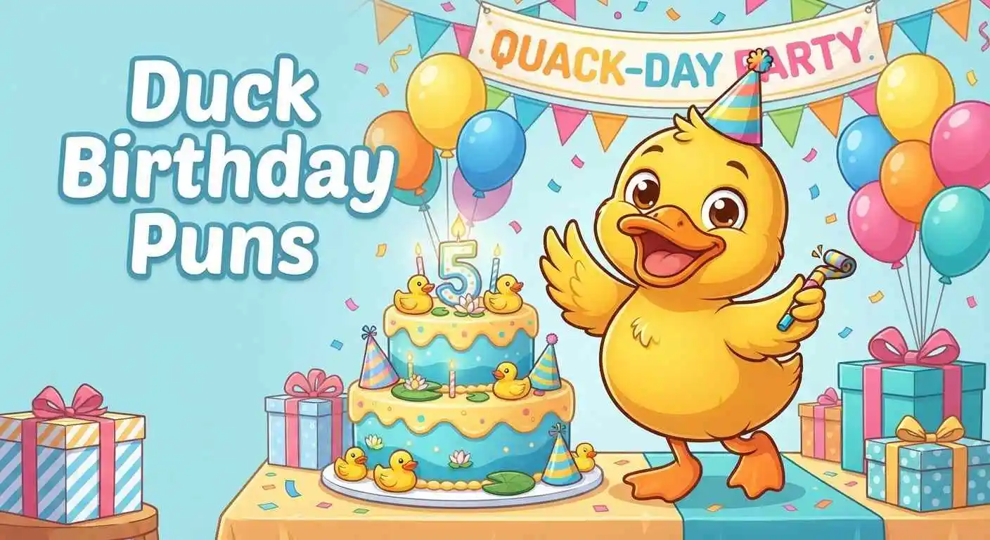 Funny duck birthday celebration