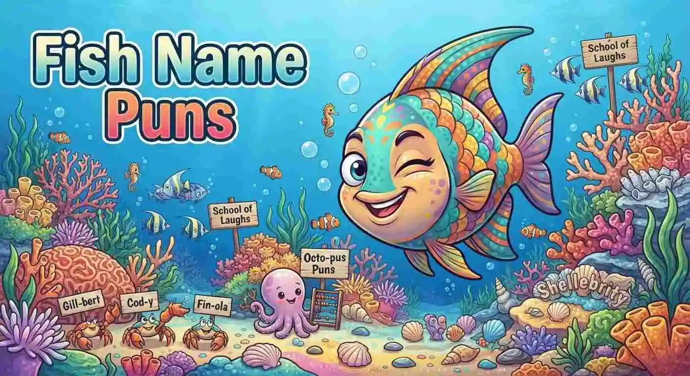 fish surrounded by pun props