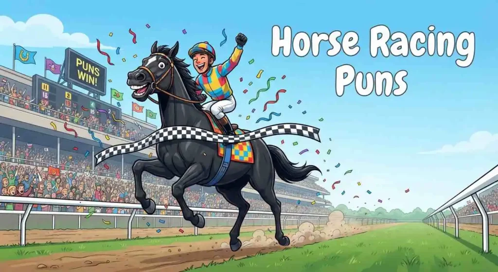 Funny horse racing  scene