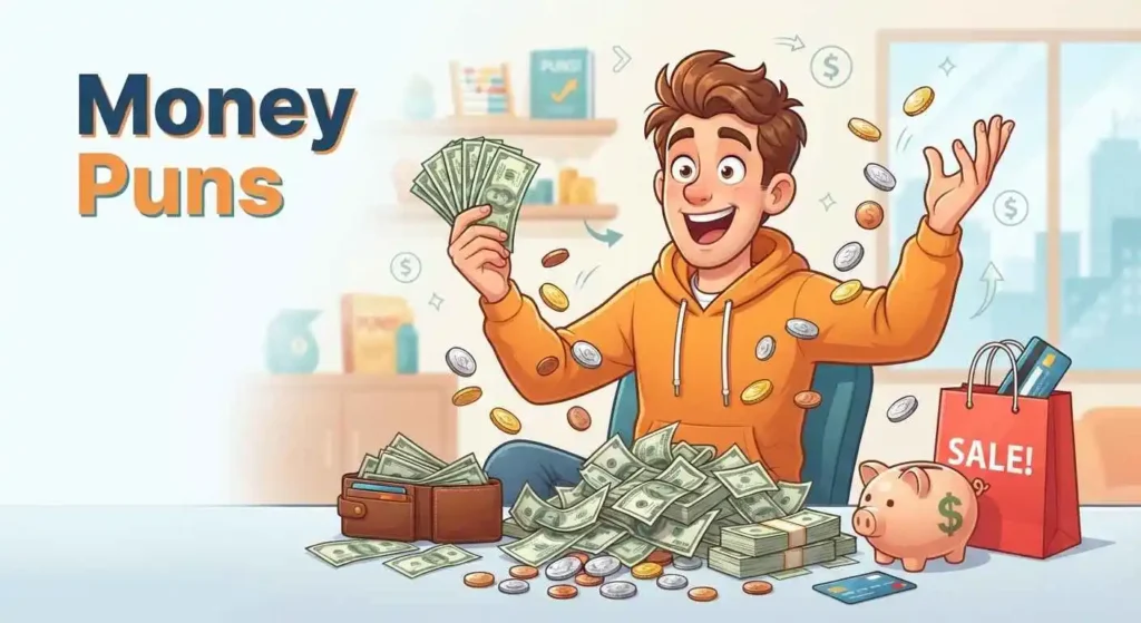 Funny character with money