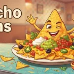 Funny nachos with toppings