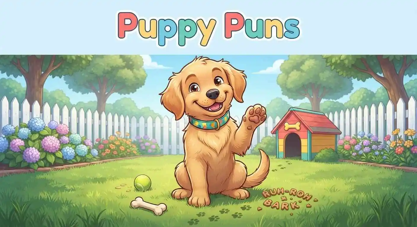 Funny puppy for puns
