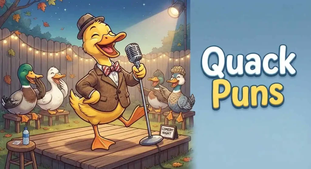 Funny duck making quack