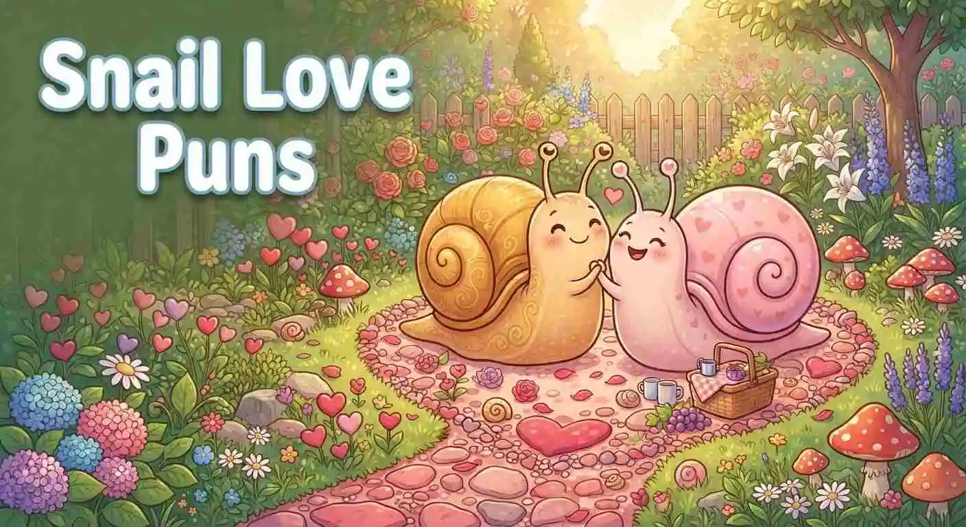 Cute snails sharing romantic love