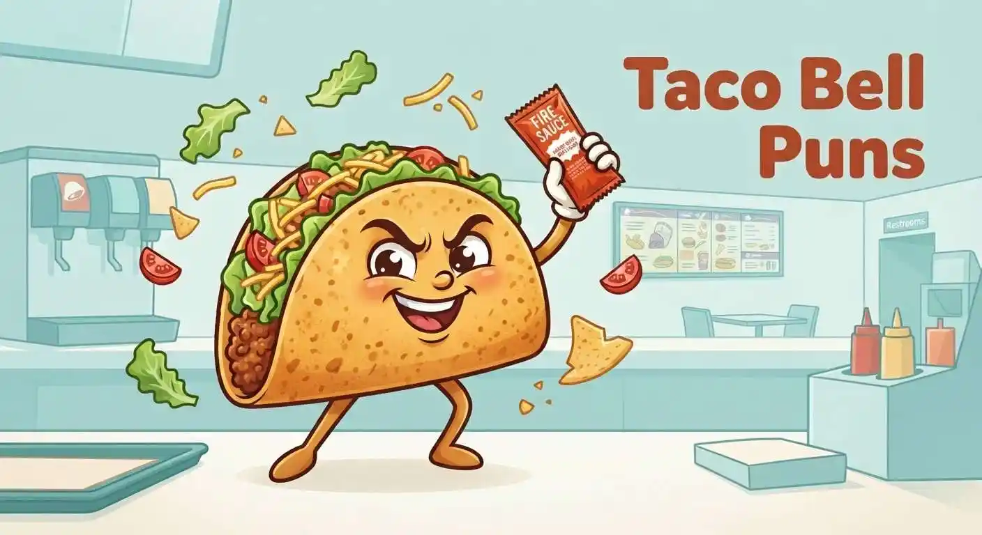 Funny taco with hot sauce