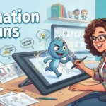 animator drawing funny character
