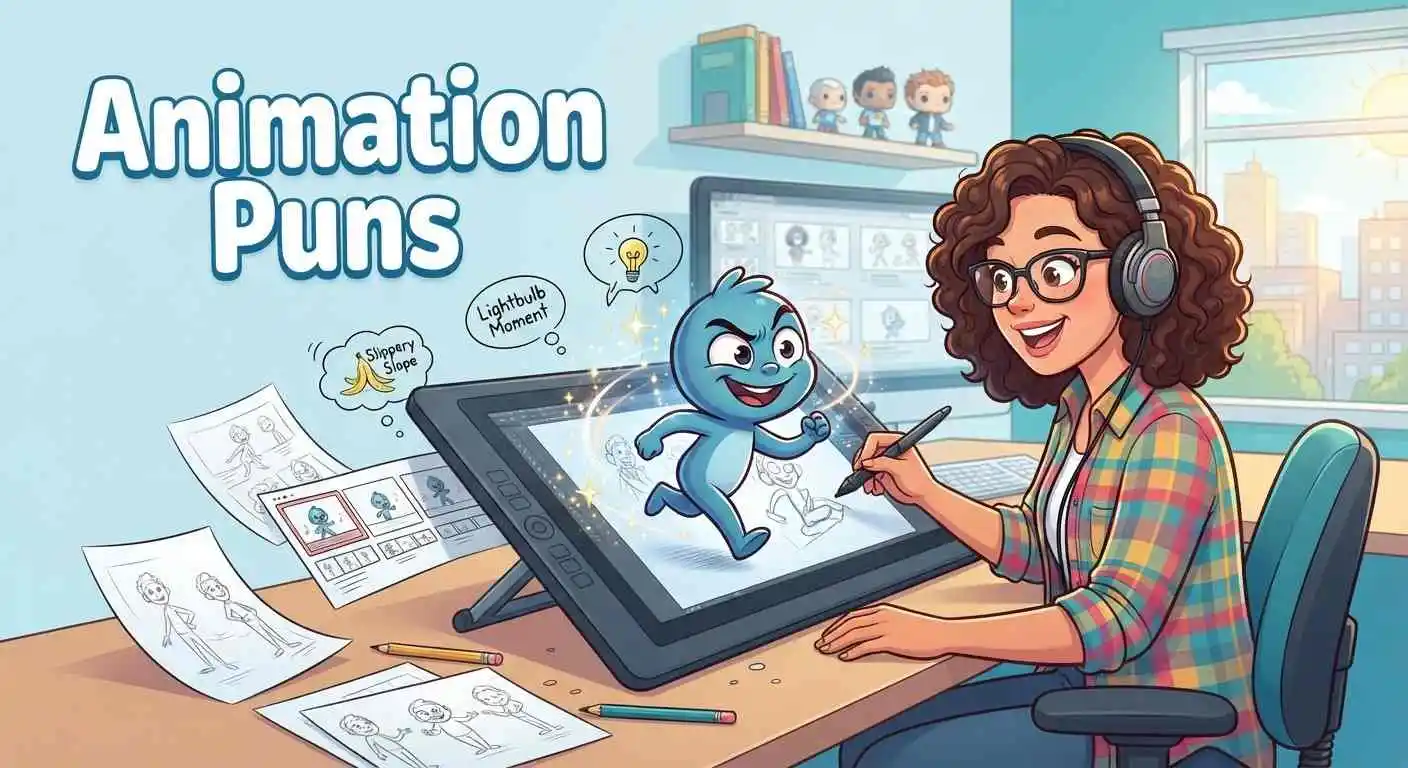 animator drawing funny character