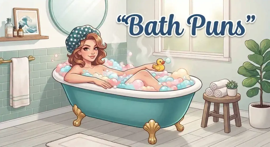 enjoying bubble bath