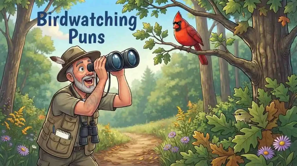birdwatcher spotting funny birds