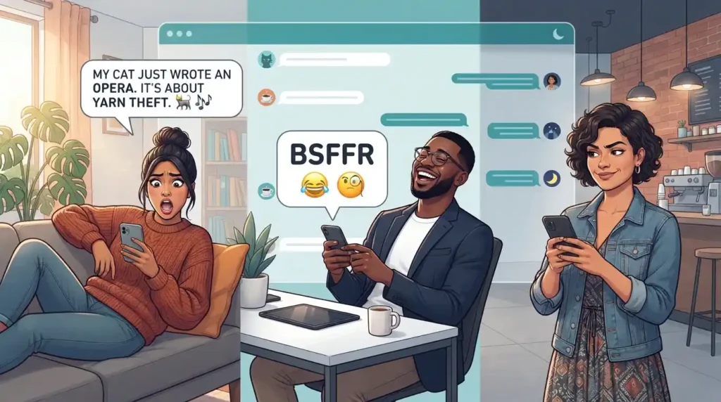Friends using BSFFR in group chat