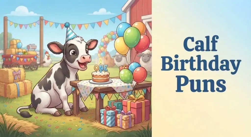 Baby calf birthday celebration