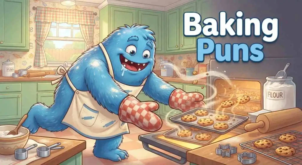 Cookie monster baking cookies