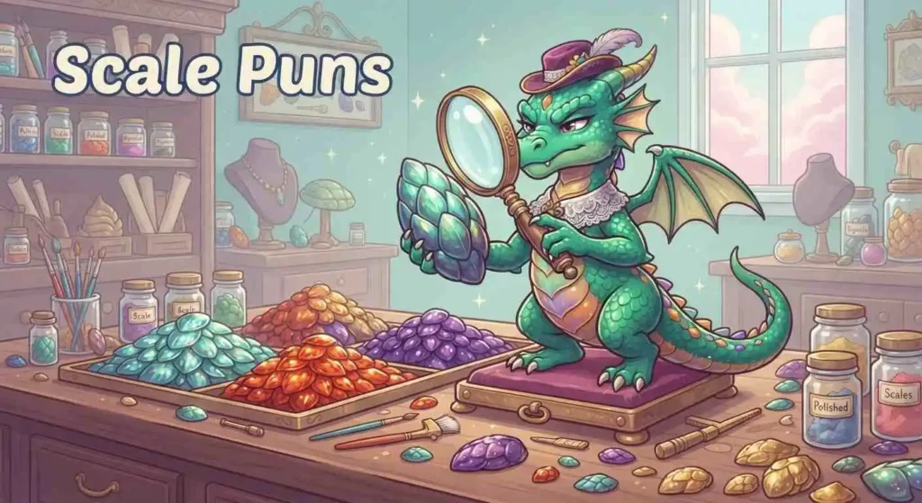 Dragon showing oversized colorful scales