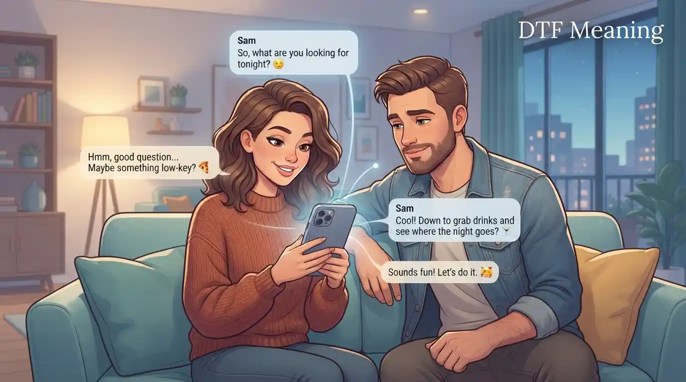 Adult reading a DTF text message