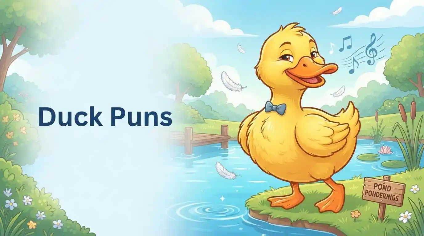 Funny duck pun illustration