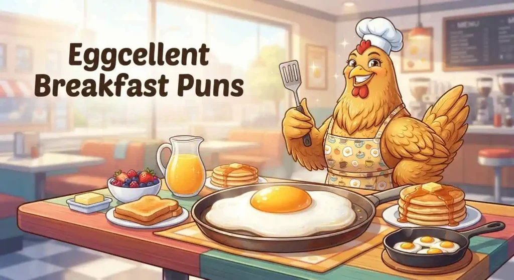 Chicken enjoying funny breakfast