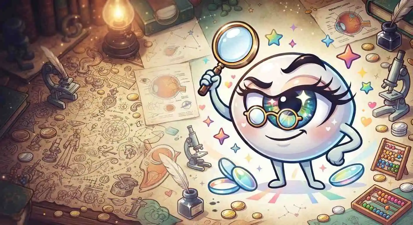 Funny eye smiling