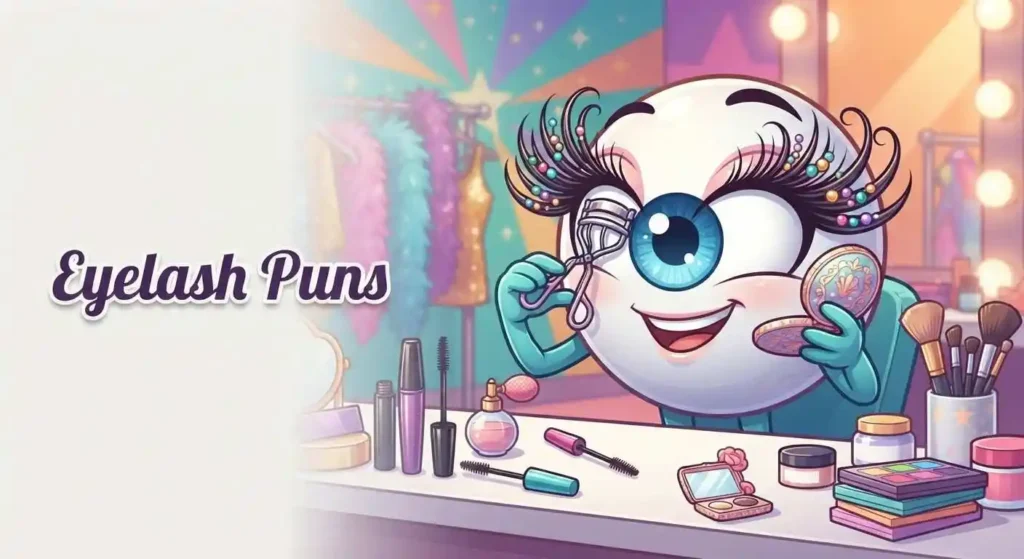 Funny with giant eyelashes