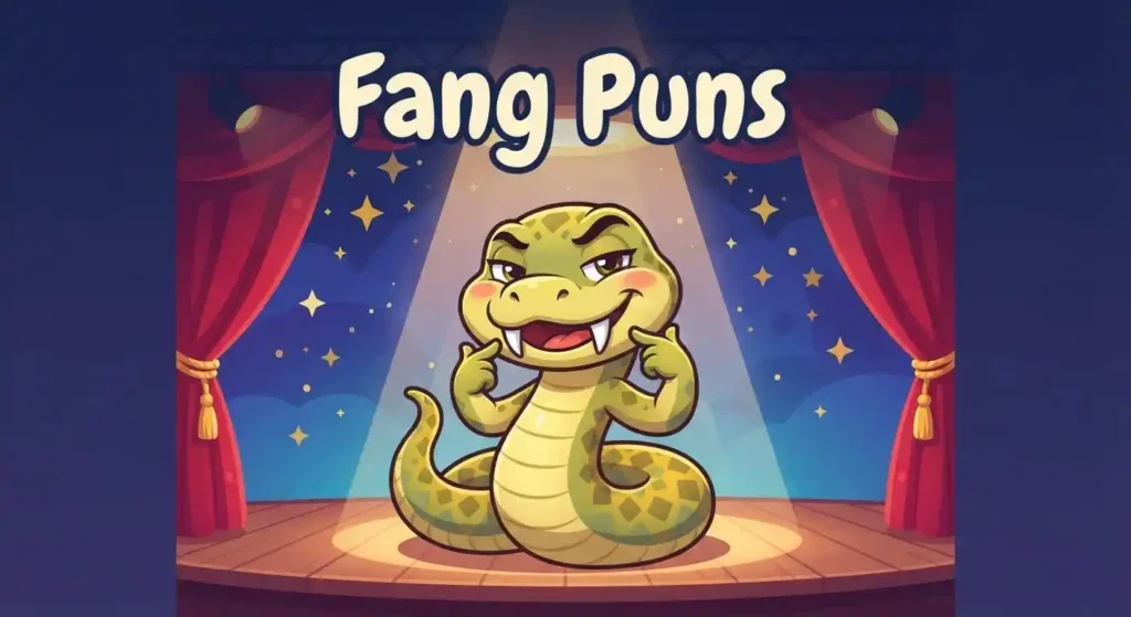 Funny snake showing tiny fangs