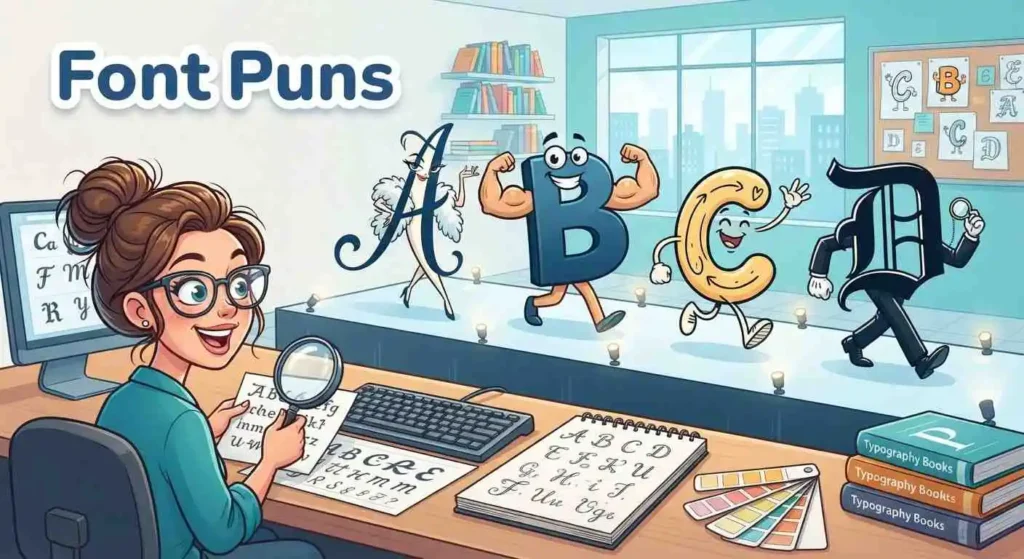 Funny fonts choosing different styles