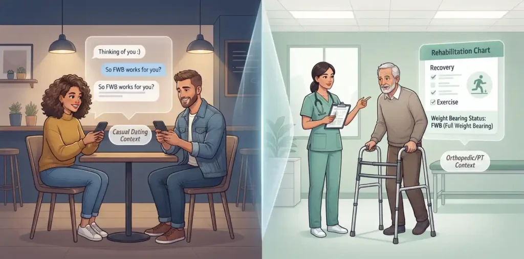 FWB shown in relationship and medical contexts
