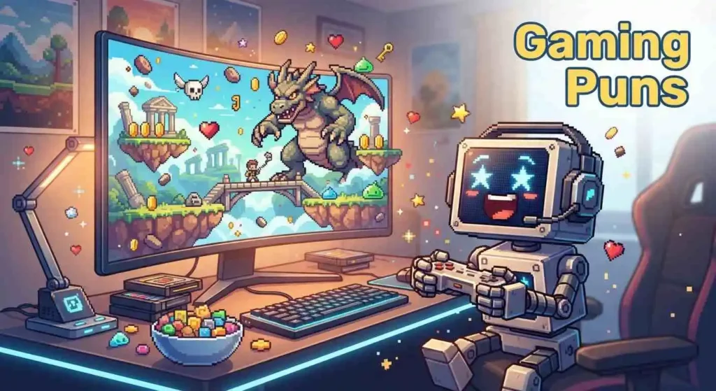 Gamer playing colorful pixel video game