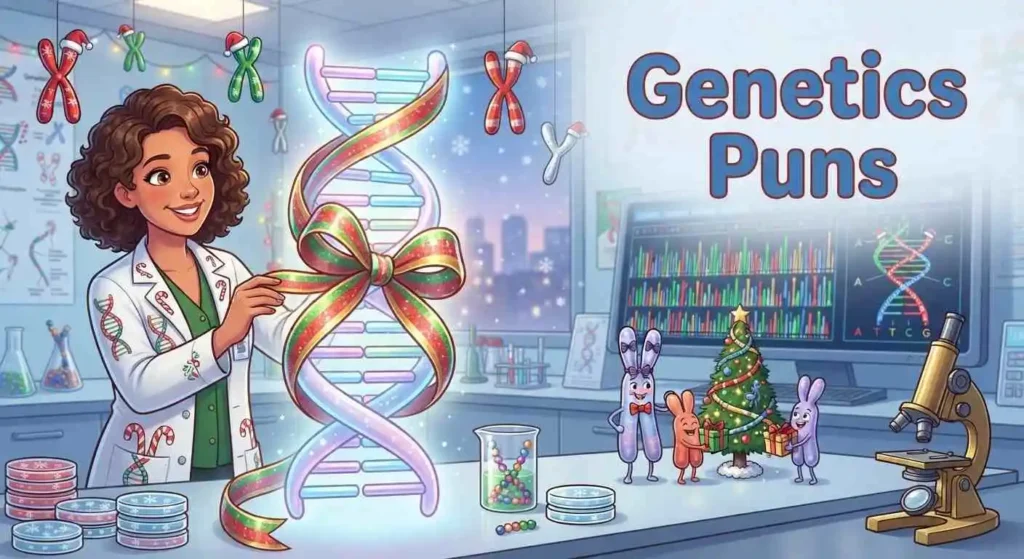 Christmas DNA genetics laboratory