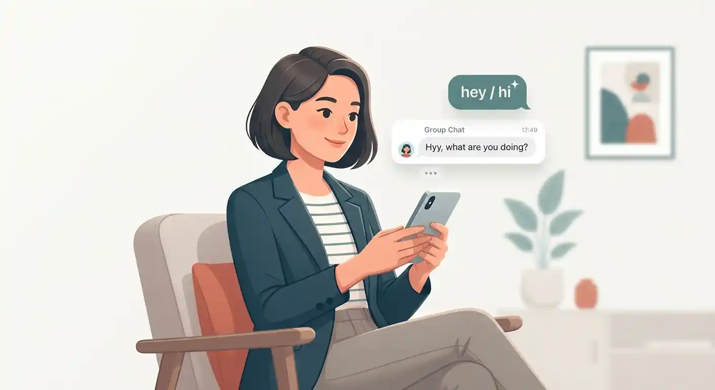 Adult reading an HYY greeting
