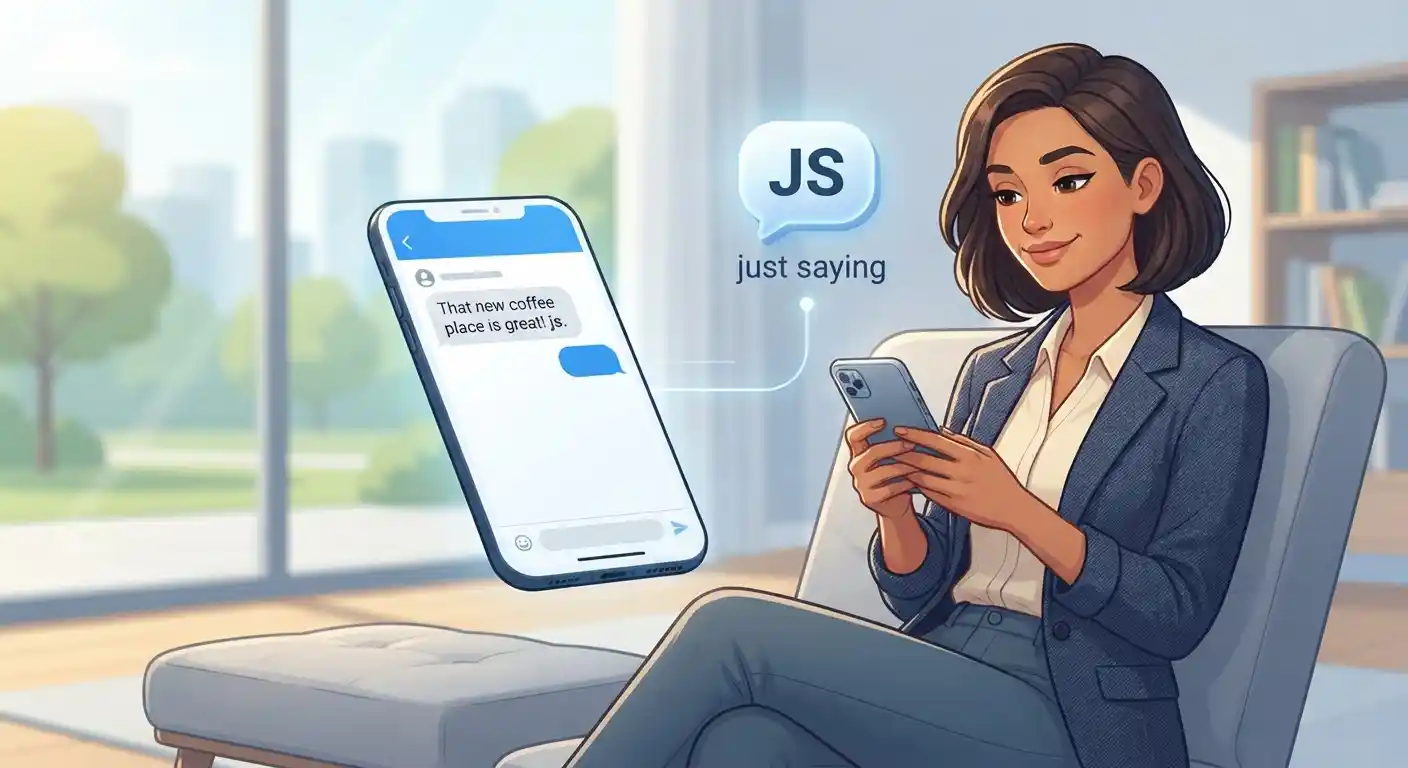 Adult texting “JS” meaning just saying